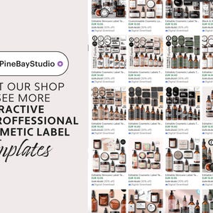 Editable Cosmetic Labels Templates, Custom Body Product Label, DIY Skincare Labels, Beauty Sticker Design, Bottle and Jar Labels, Branding image 8