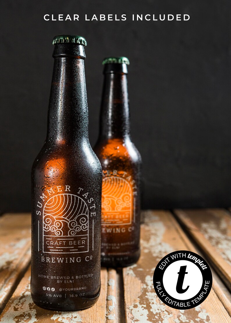 Editable Beer Label Template: Custom Home Brew Design - Etsy