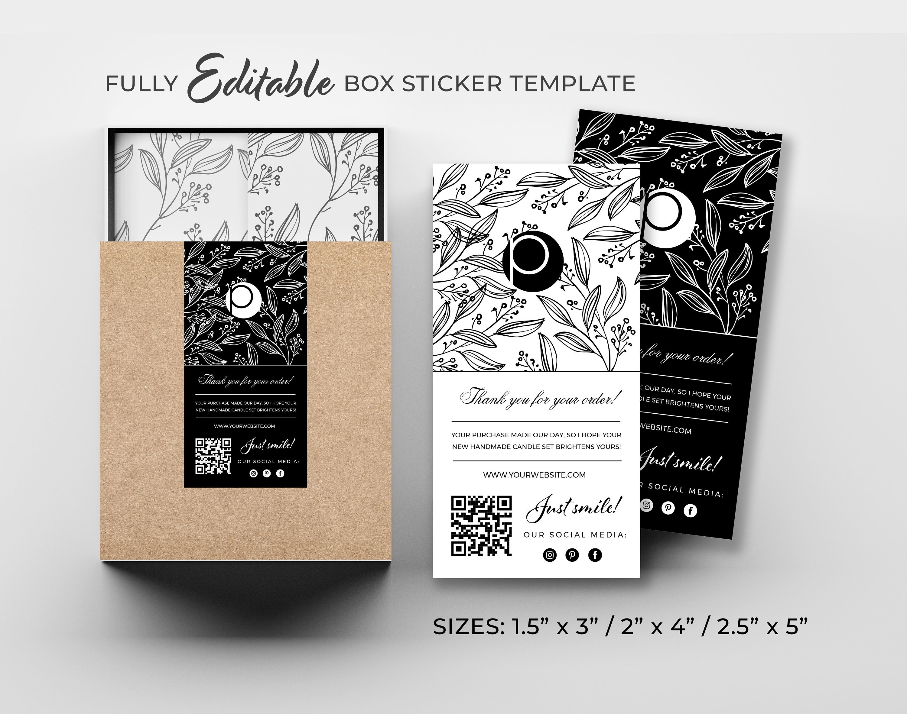 Editable Box Sticker Template, Modern Packaging Label (digital Download ...