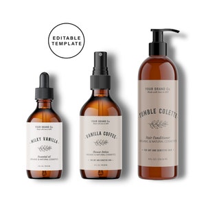 Editable 1 Oz Bottle Label Template DIY, Customizable Apothecary ...