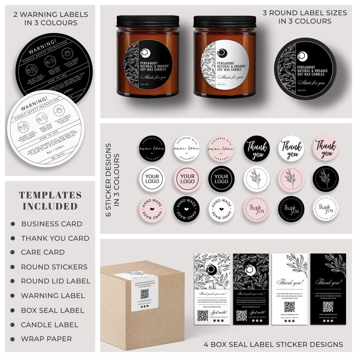 Editable Candle Branding Kit Template Candle Making Kit Etsy
