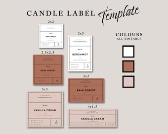 Editable Candle Label Template: DIY Soy Wax Labels (Digital Download)