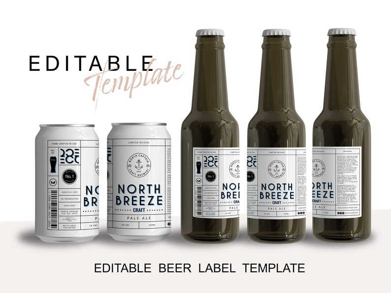 Editable Beer Label Template Printable Beer Bottle Label - Etsy