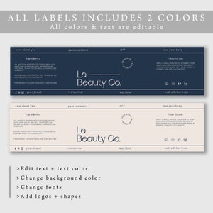 Editable Cosmetic Label Template, Printable Beauty Product Labels ...