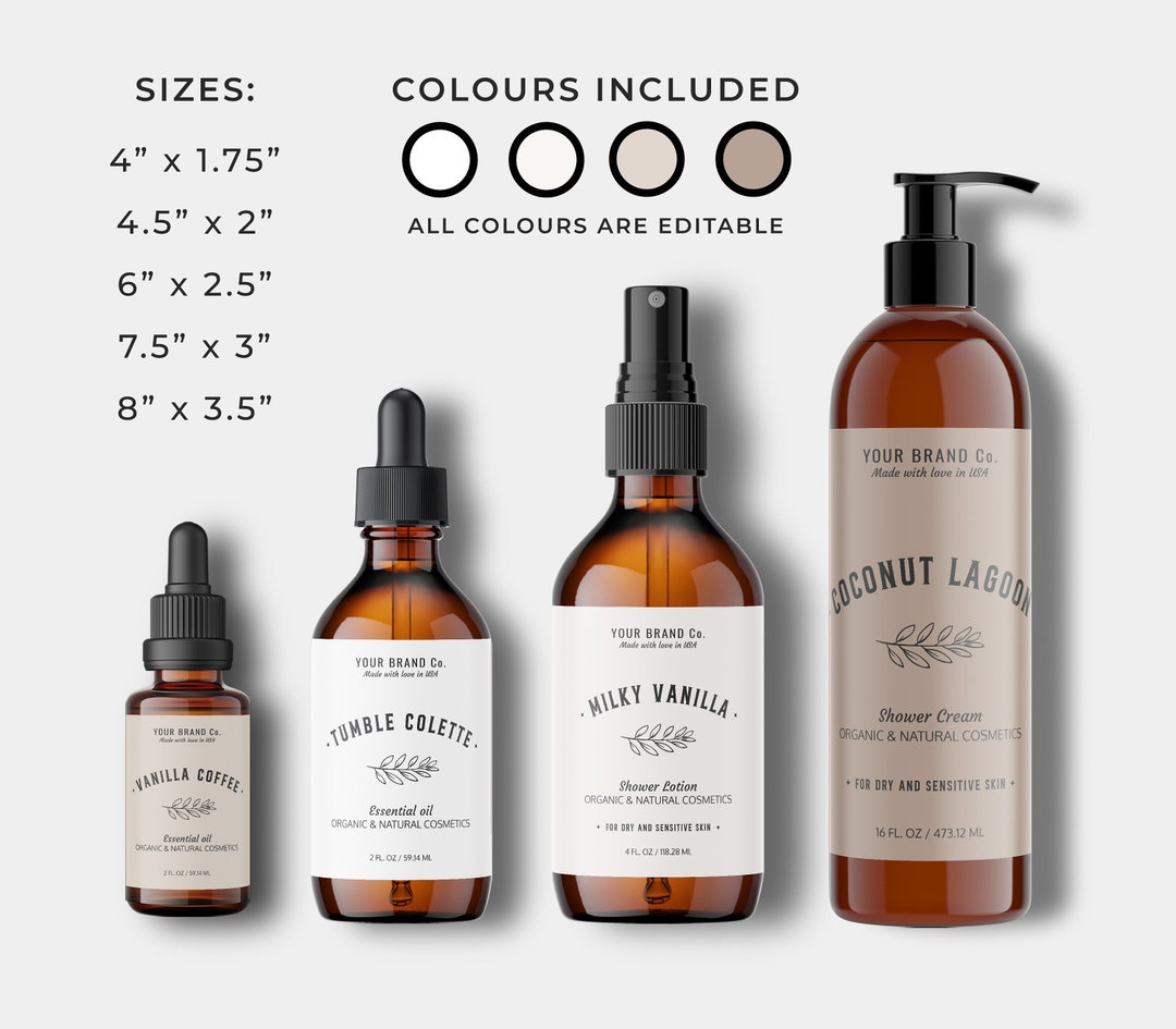 Shampoo Bottle Label Template, Editable Bottle Label Design, DIY ...