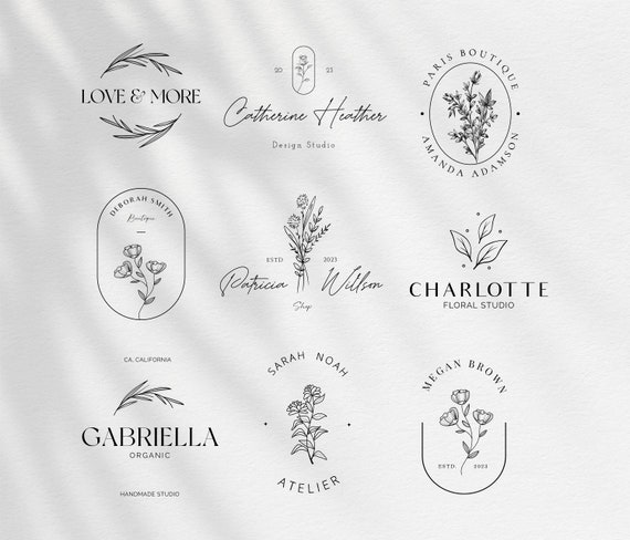 Boho Floral Logo Designs: Editable DIY Templates (9)
