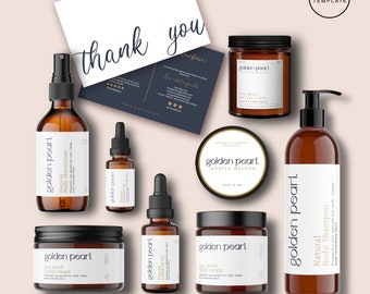 Editable Cosmetic Label Template, Customisable Skincare Label, DIY Beauty Product Labels, Jar Label / Bottle Label,