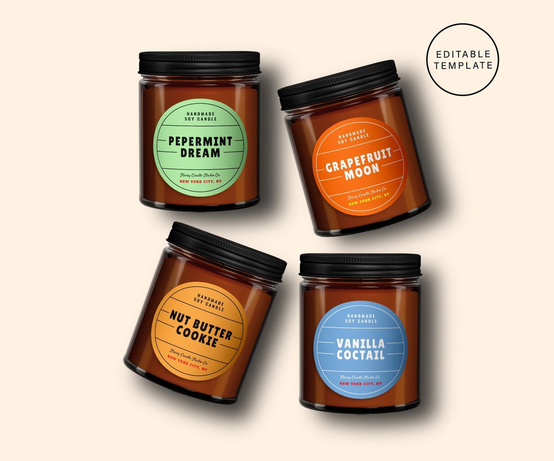 Winter Candle Label Template, Editable Candle Label, Printable Candle