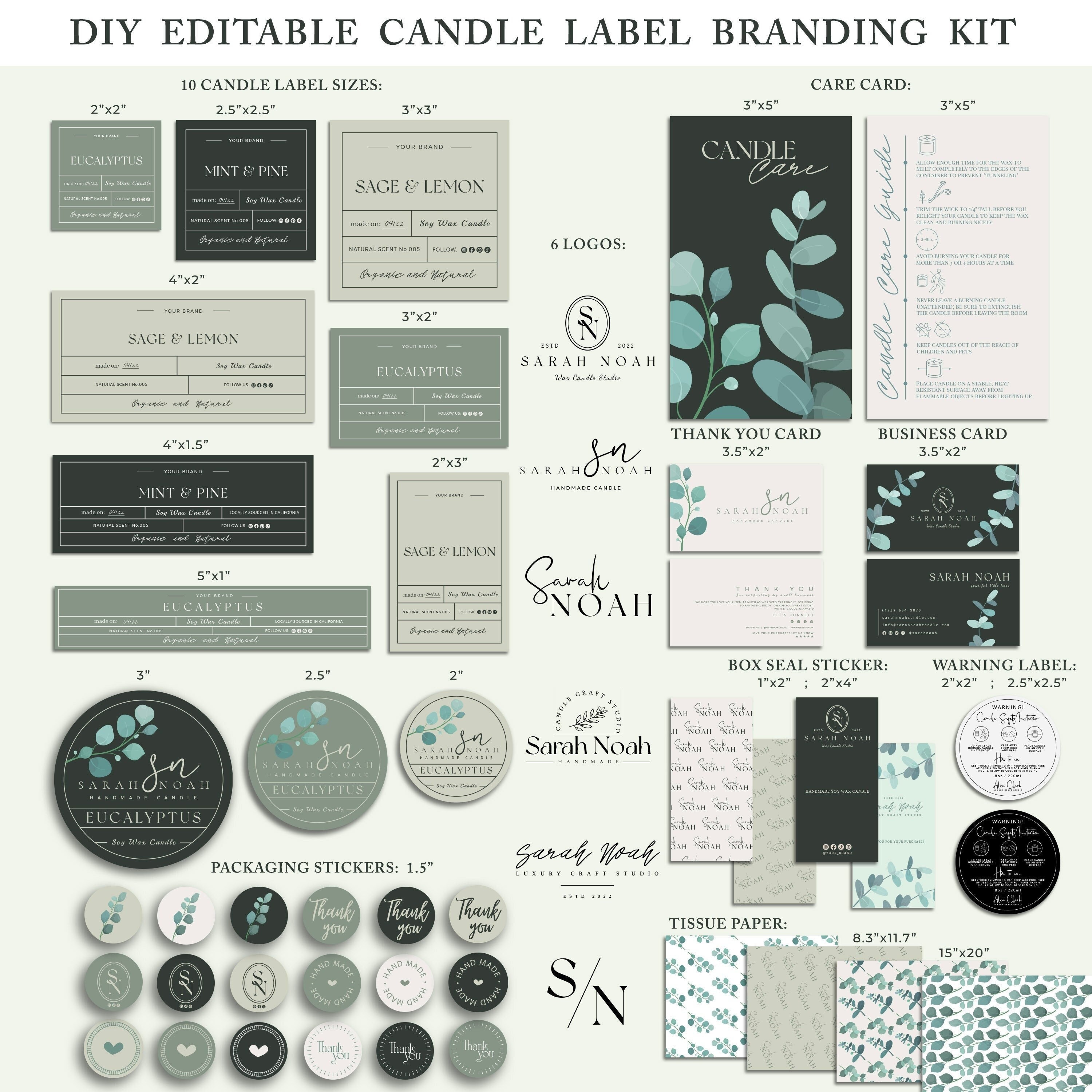 Editable Candle Business Branding Kit Candle Making Starter Etsy
