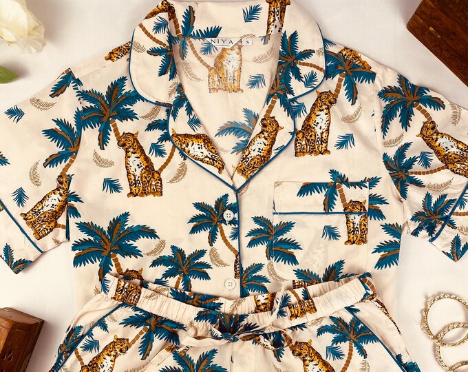 Organic Cotton Pyjamas Set, Womans Cotton Summer Pyjamas UK, Ladies