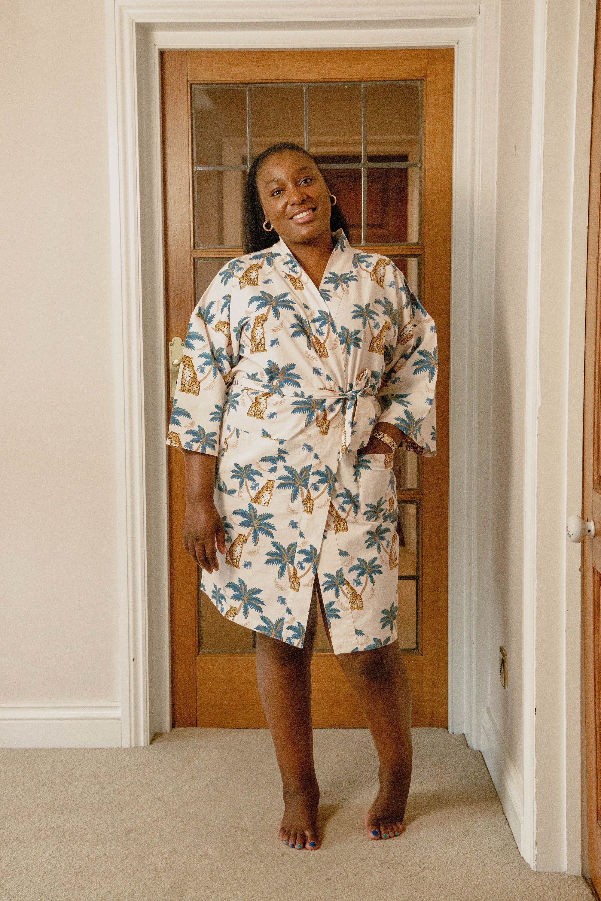 Luxury Cotton Kimono Robe, Organic Cotton Kimono Gown,womens Cotton