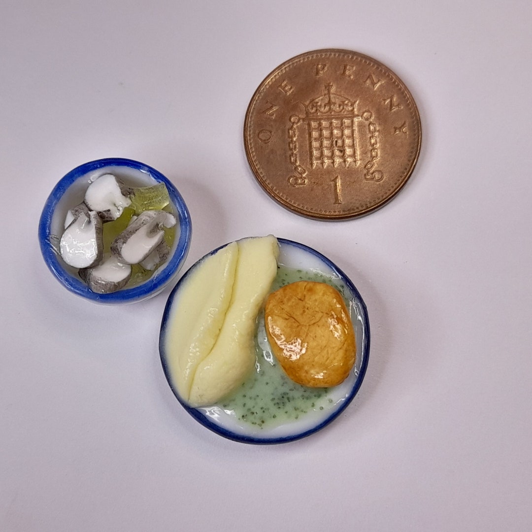 Miniature Pie Mash & Liquor With Jellied Eels 12th Scale Dolls House Food Etsy