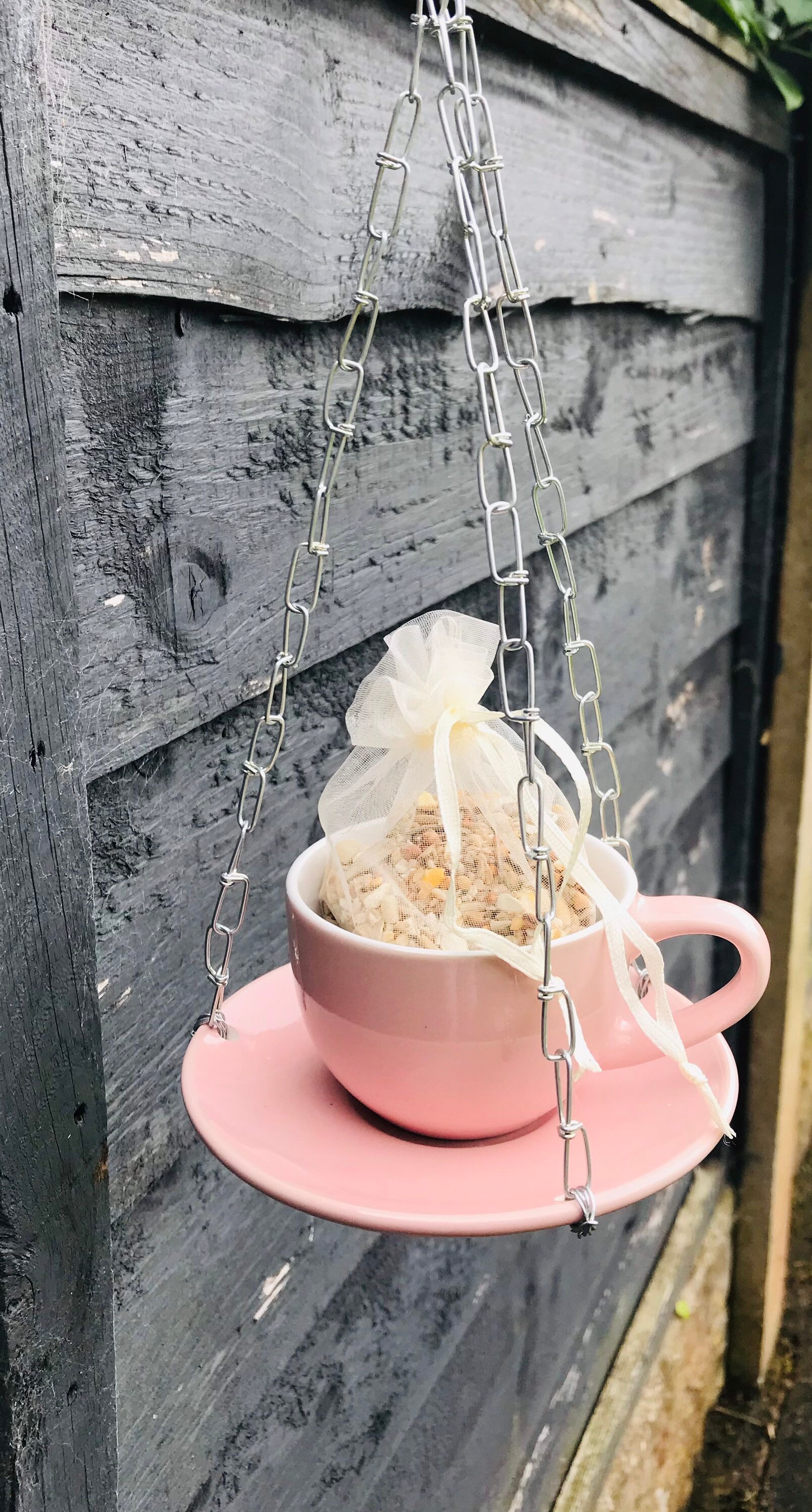 Hanging tea cup bird feeder Etsy