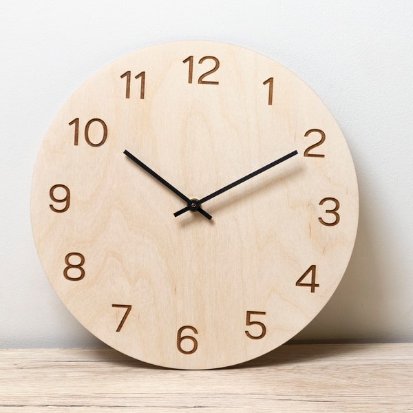 Wall Clock Wood Etsy