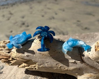 Set di 4 magneti in resina tropicale da spiaggia
