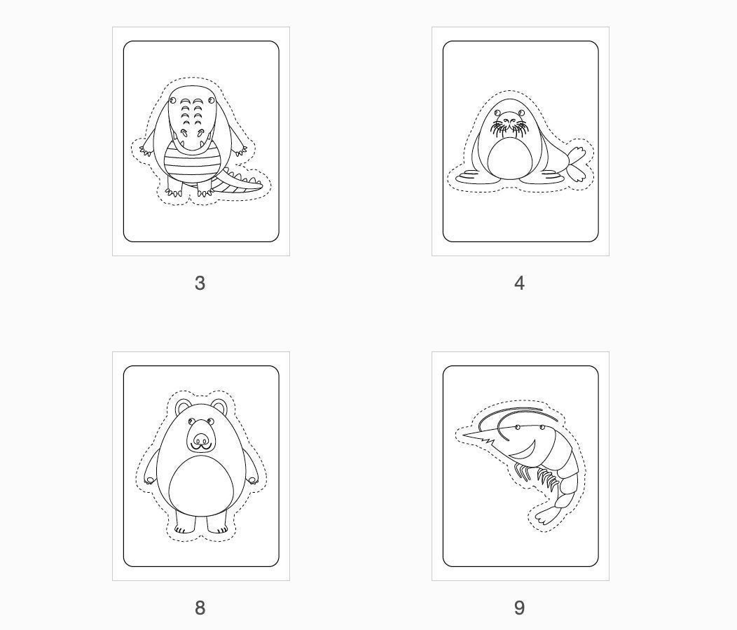 animal coloring pages for kids etsy