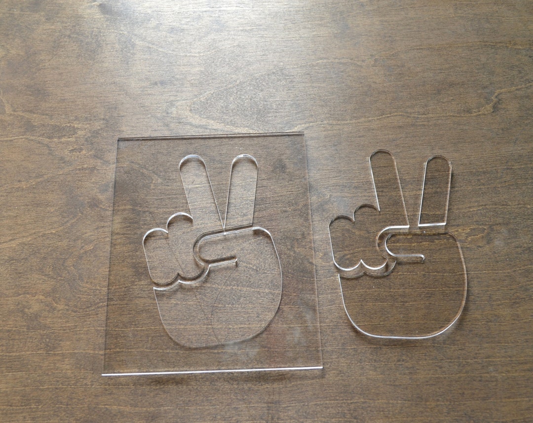 Hand Router Template Guide Peace Hand Router Template, Router Inlay Template, Clear Acrylic ...