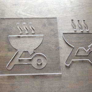 BBQ Router Template, Router Inlay Template, Clear Acrylic, Router Jig, Woodworking Template, Craft Template