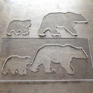 Bear and Cub Router Template, Router Inlay Template, Clear Acrylic ...
