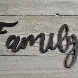Family Word Sign Cursive Word Sign Family Wood Sign Farmhouse Wall