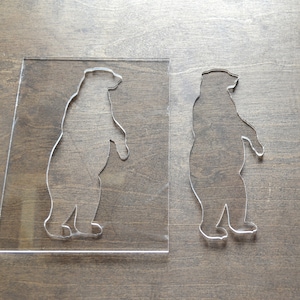 Bear Router Template, Router Inlay Template, Clear Acrylic, Router Jig, Woodworking Template, Craft Template