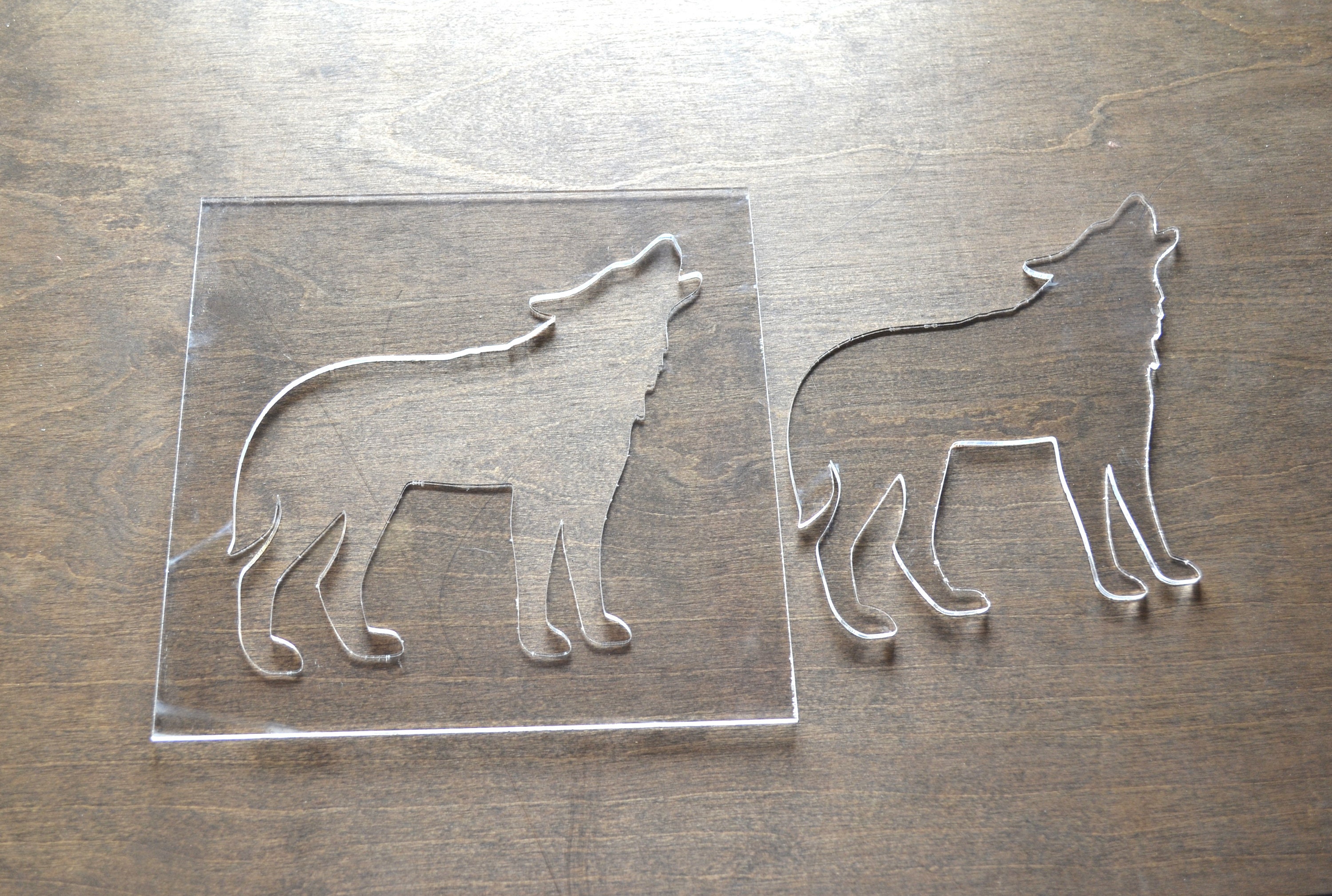 Wolf Router Template, Router Inlay Template, Clear Acrylic, Router Jig