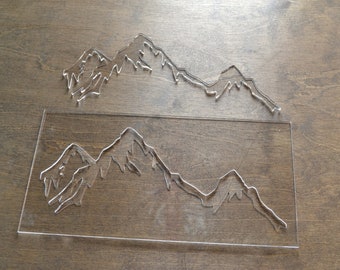 Mountain Range Router Template, Mountain Range Inlay, Clear Acrylic, Router Jig, Woodworking or Craft Template