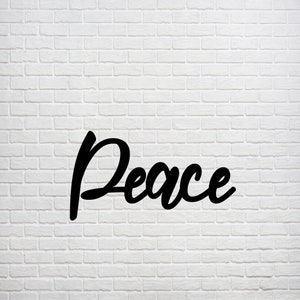 Peace Word Sign, Cursive Word Sign, Peace Sign, Wood Sign, Wooden Sign, Peace Wall Sign, Modern Farmhouse Decor, Laser Cut, Gift