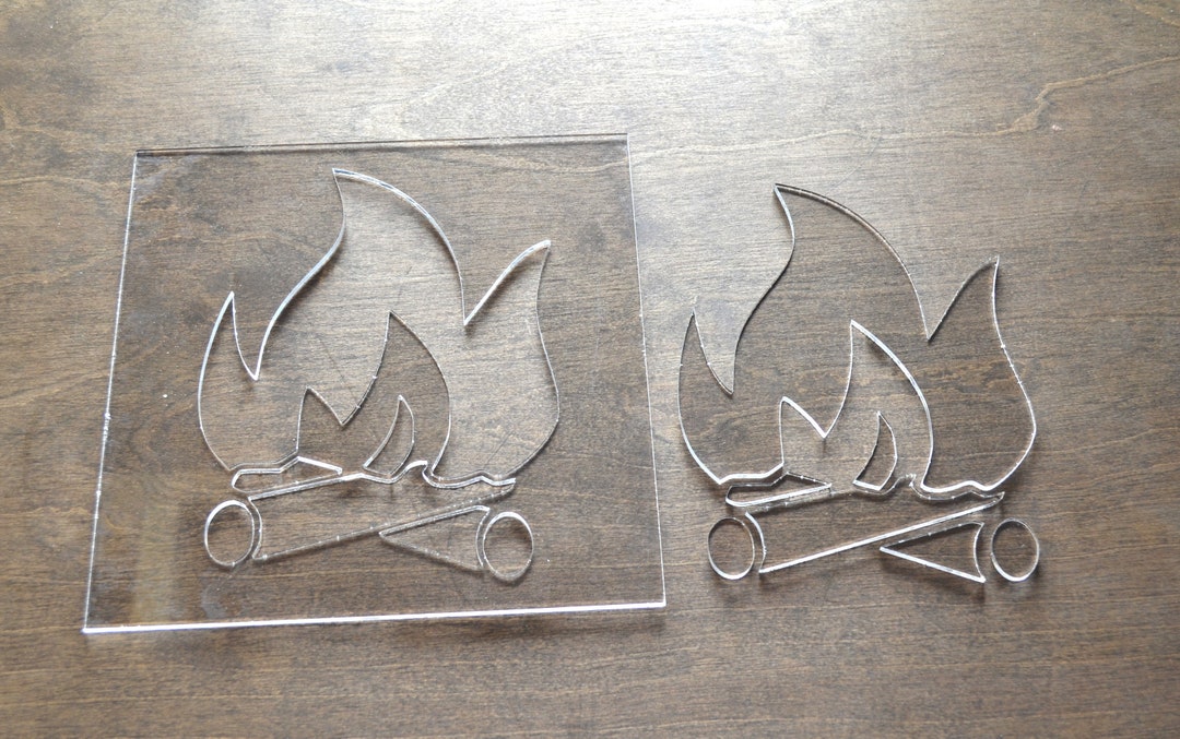 Campfire Router Template, Router Inlay Template, Clear Acrylic, Router Jig, Woodworking Template, Craft Template