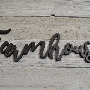 Farmhouse Word Sign, Cursive Word Sign, Farmhouse Wall Art,  Wood Word Wall Art, Kitchen Decor, Word Signage, Laser Word Cutout, Farmhouse