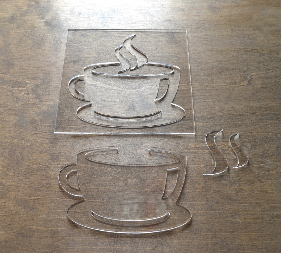 Coffee Cup Router Template, Router Inlay Template, Clear Acrylic ...