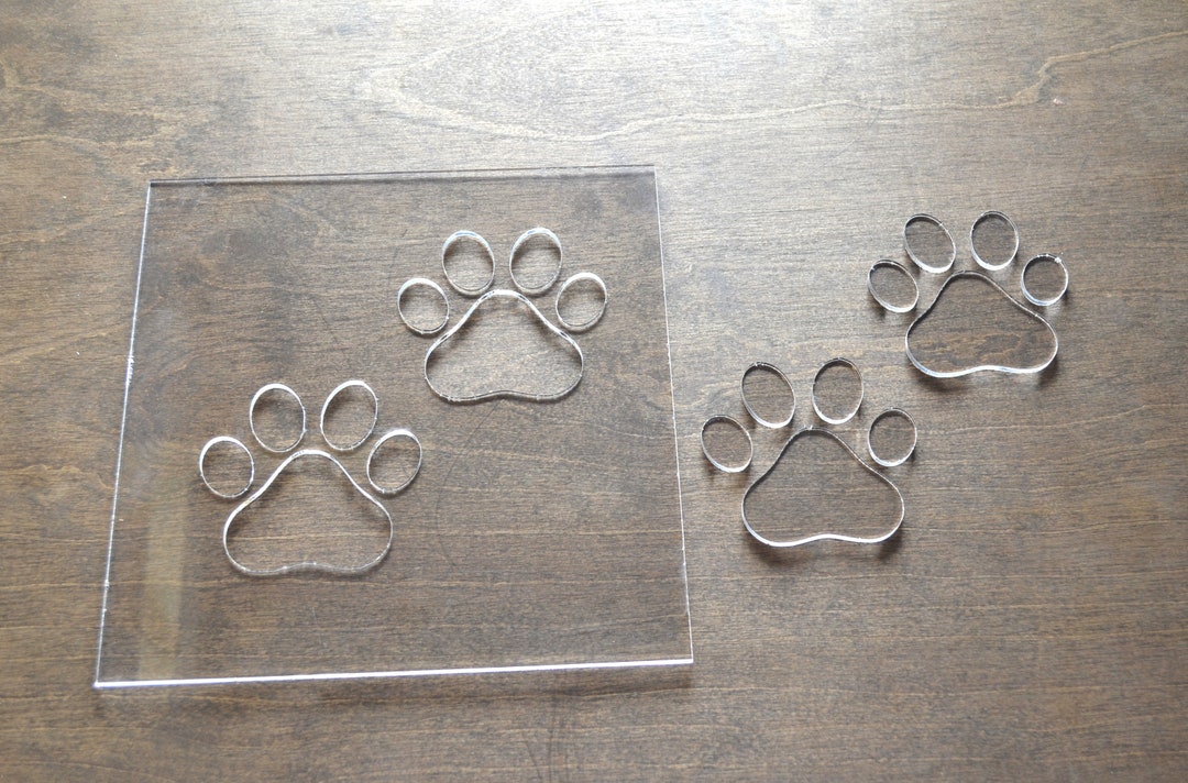 Double Paw Print Router Template, Router Inlay Template, Clear Acrylic ...