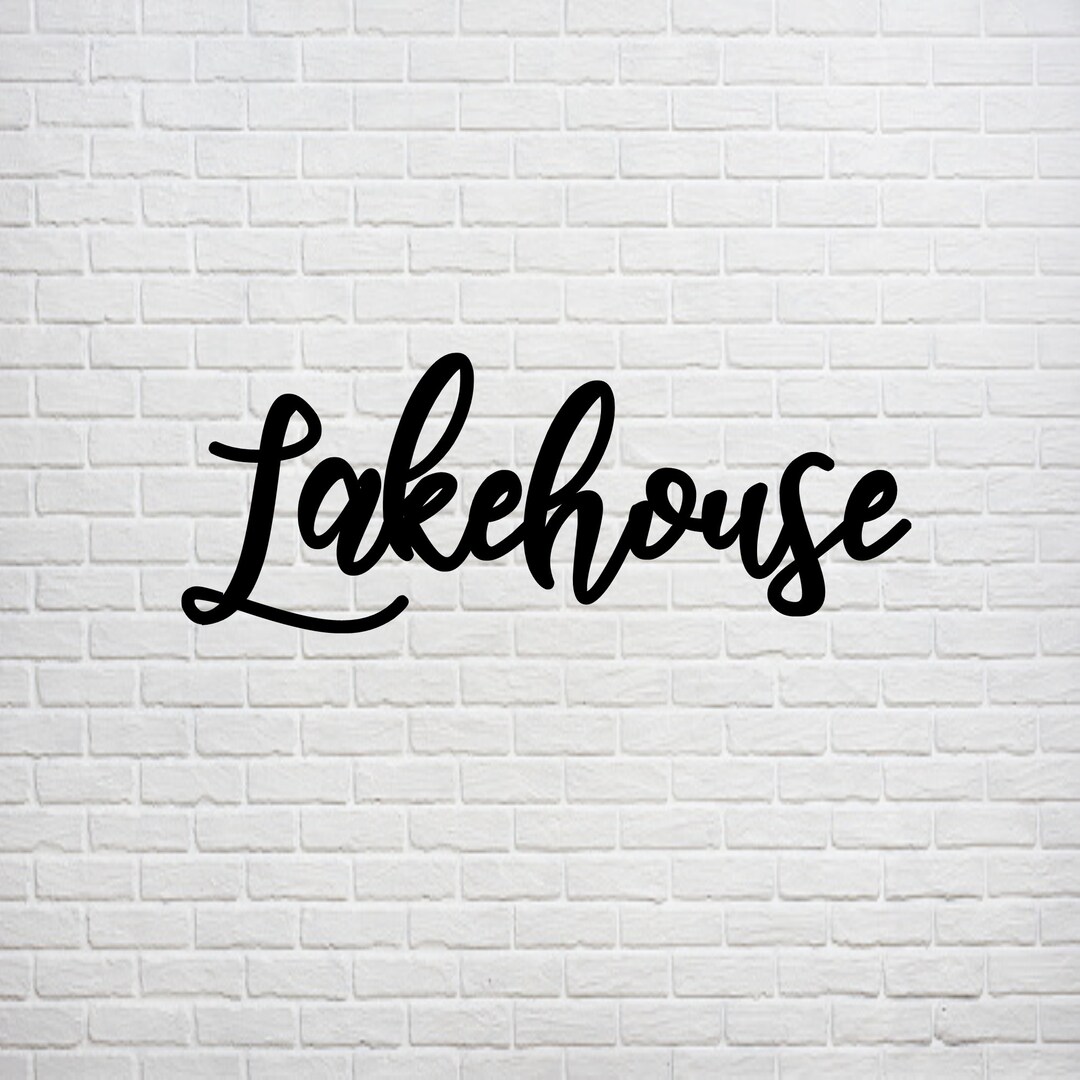 Lakehouse Word Sign, Cursive Word Sign, Lakehouse Sign, Wood Sign