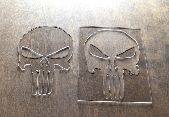 Punisher Router Templates, Inlay Template Clear Acrylic, Router Jig,  Woodworking or Craft Template 