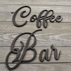 Coffee Bar Word Sign, Cursive Word Sign Coffee Sign, Coffee Decor ...