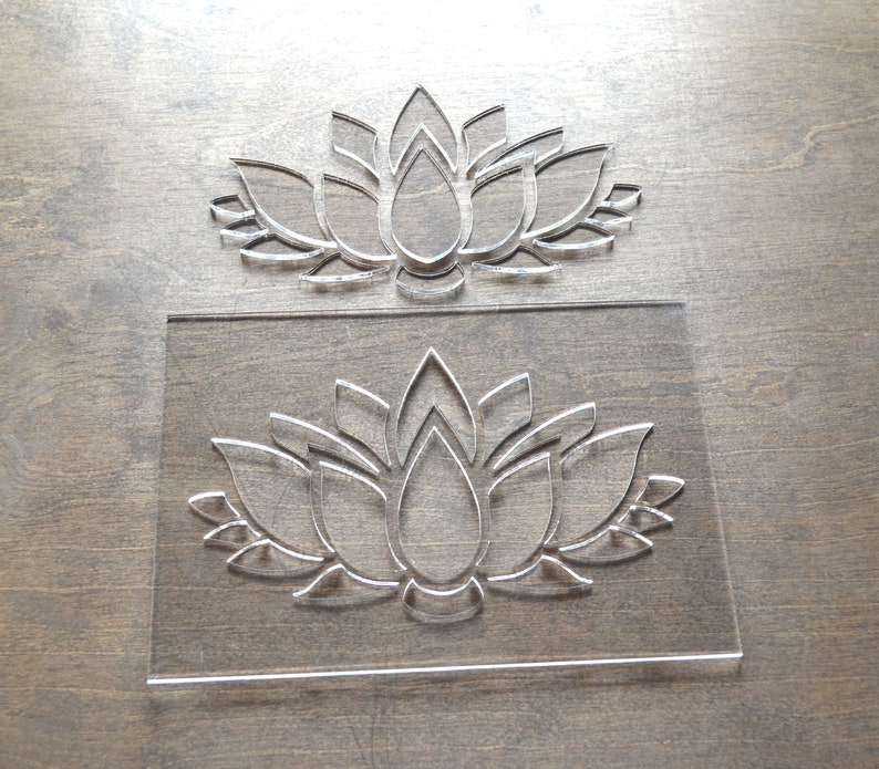 Lotus Flower Router Template, Router Inlay Template, Clear Acrylic ...