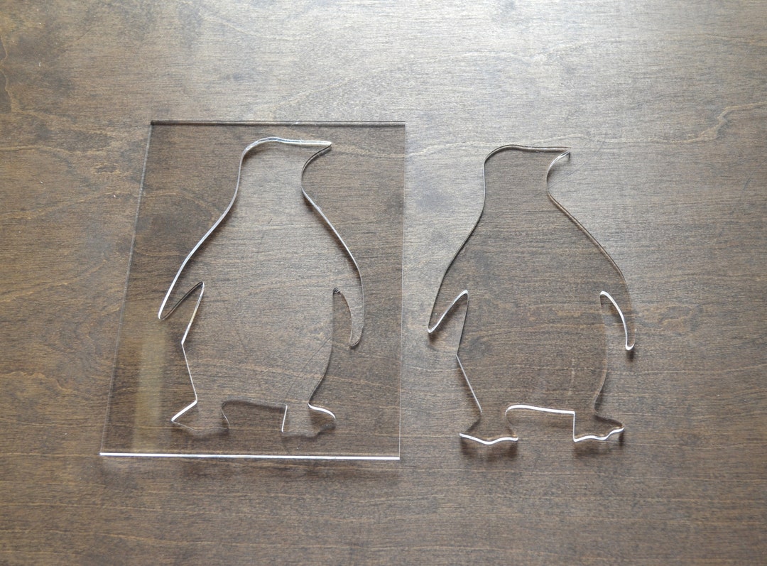 Penguin Router Template, Router Inlay Template, Clear Acrylic, Router Jig, Woodworking Template, Craft Template