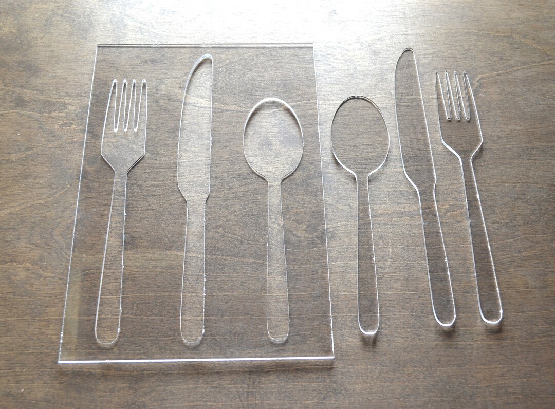 Fork Knife and Spoon Router Template, Router Inlay Template, Clear ...