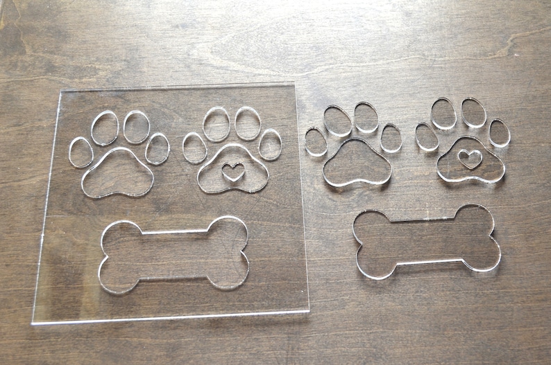 Paw and Bone Router Template Router Inlay Template Clear Etsy