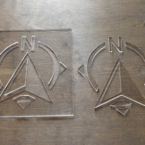 North Router Template, Router Inlay Template, Clear Acrylic, Router Jig, Woodworking Template, Craft Template
