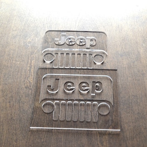 Jeep Router Templates, Inlay Template Clear Acrylic, Router Jig, Woodworking or Craft Template