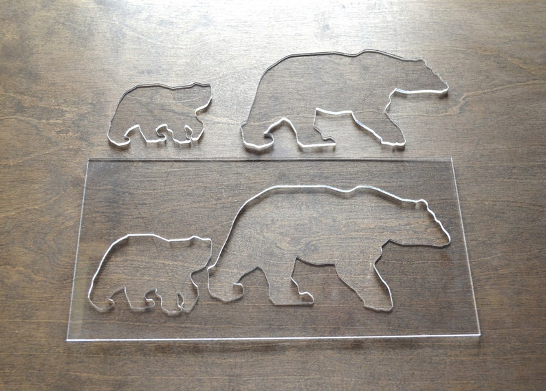 Bear and Cub Router Template Router Inlay Template Clear - Etsy