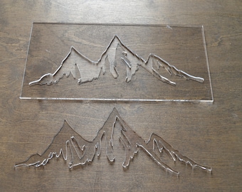 Mountain Range Router Template, Router Inlay Template, Clear Acrylic, Router Jig, Woodworking Template, Craft Template