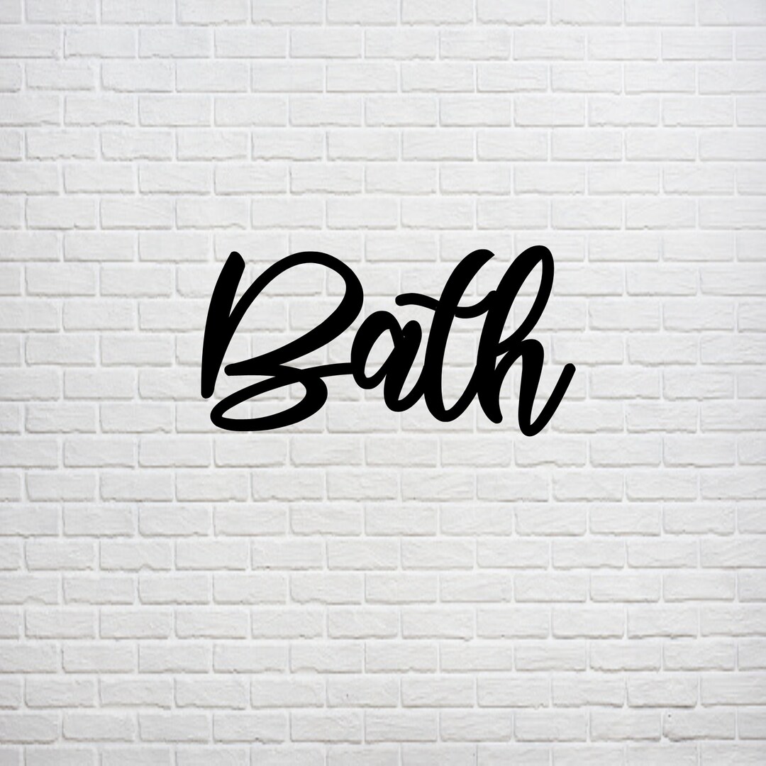 Bath Word Sign, Cursive Word Sign, Bath Sign, Wood Sign, Wooden Sign