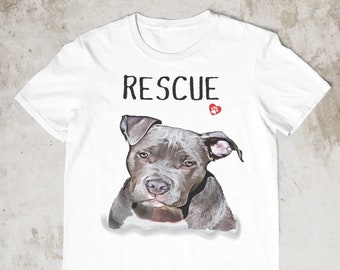 Cute Pitbull Rescue T-Shirt, Pitbull Shirt, Pittie Rescue Shirt, Pitbull Dad T-shirt, Pitbull Lover Shirt, Pitbull Mom T-Shirt