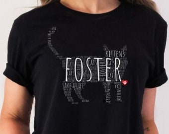 Foster Kitten Shirt, Foster Mama, Foster Cat T-shirt, Fostering Save Lives, Animal Rescue, Saving Kittens, Save Kittens, Rescue Kitten