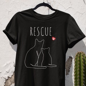 RESCUE Cat Shirt, Rescue Pet T-Shirt, Rescue Kitten Shirt, Cat Mom, Adopt Don&#39;t Shop Shirt, Cat Lover Shirt, Cat Lover Gift, Foster Cat Mom