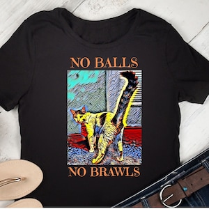 TNR T-Shirt No Balls No Brawls, Trap Neuter Return T-Shirt, Trap Neuter Release T-Shirt, Spay Neuter Shirt, Feral Cats, Community Cats