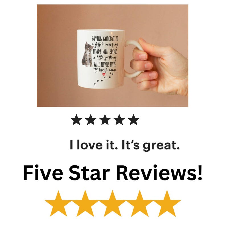 Saying GOODBYE to a FOSTER Cat Coffee Mug - kittens rescue thank you gift, Kitten Foster Mom,Animal Shelter Volunteer, Animal rescue mama image 9