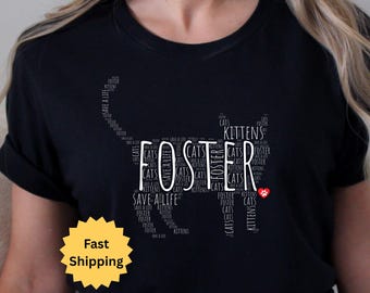 Foster Kitten Shirt, Foster Mama, Foster Cat T-shirt, Fostering Save Lives, Animal Rescue, Saving Kittens, Save Kittens, Rescue Kitten